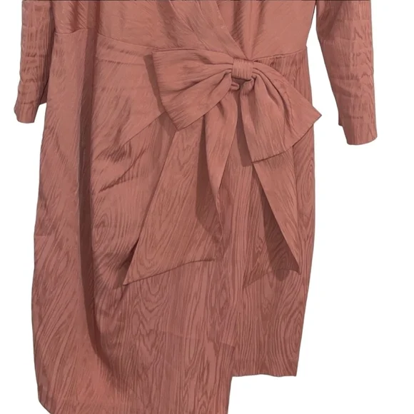 Bcbgmaxazria Puff-Sleeve Bow Dusty Rose Dress Size: 4 - Picture 7 of 13